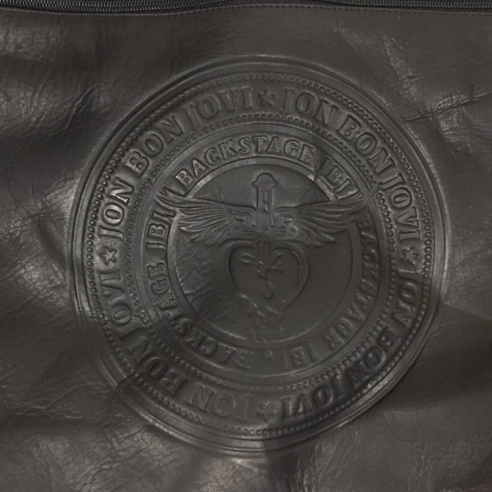 NWOT BON JOVI leather messenger bag